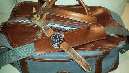 Panerai 005 on Mauser with Goldenrod stitching