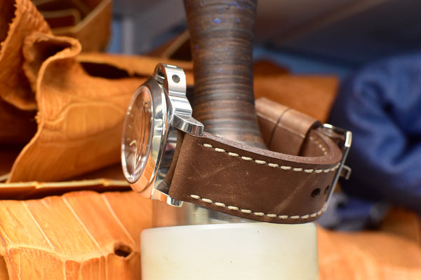 20mm Mocha Vintage Suede Watch Band | B & R Bands
