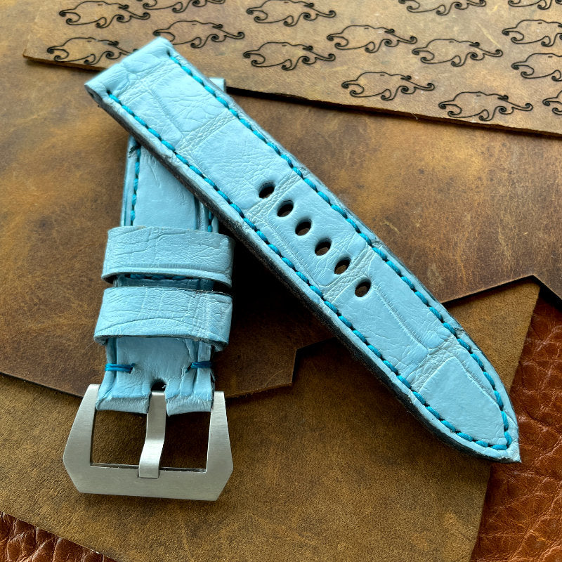 Pearl Blue Gator Watch Strap