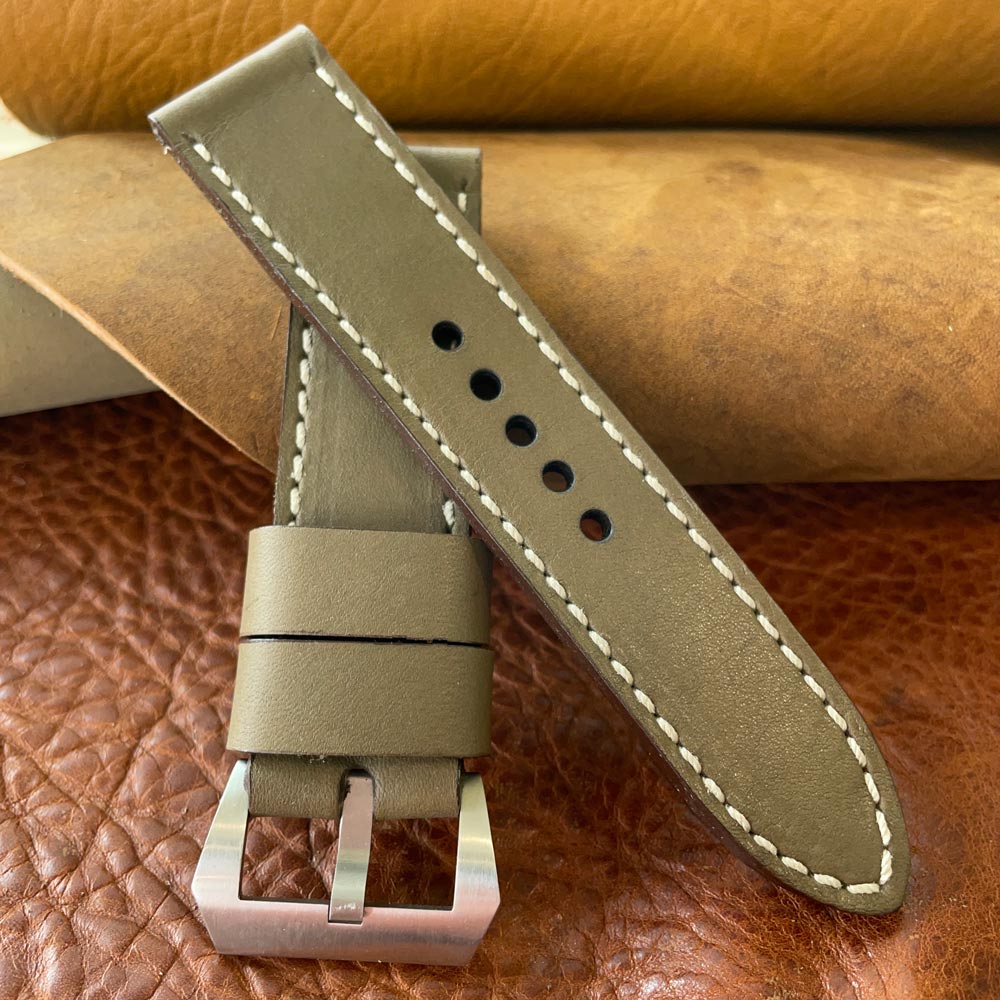 Field Olive Leather Watch Strap