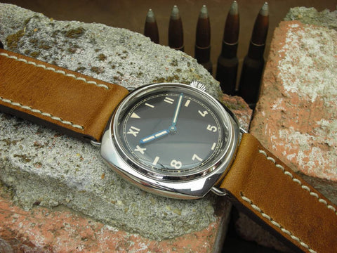 Grizzly handmade watch strap on Panerai Cali dial 249