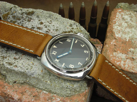 Grizzly handmade watch strap on Panerai Cali dial 249