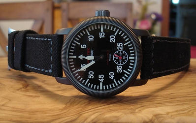 Rolled Black Canvas watch band gallery