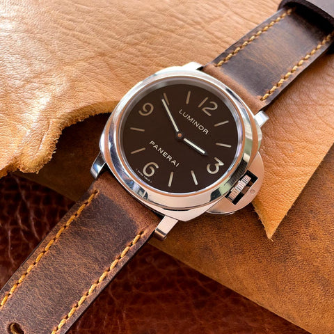 Sentinel Gold Leather Watch Strap