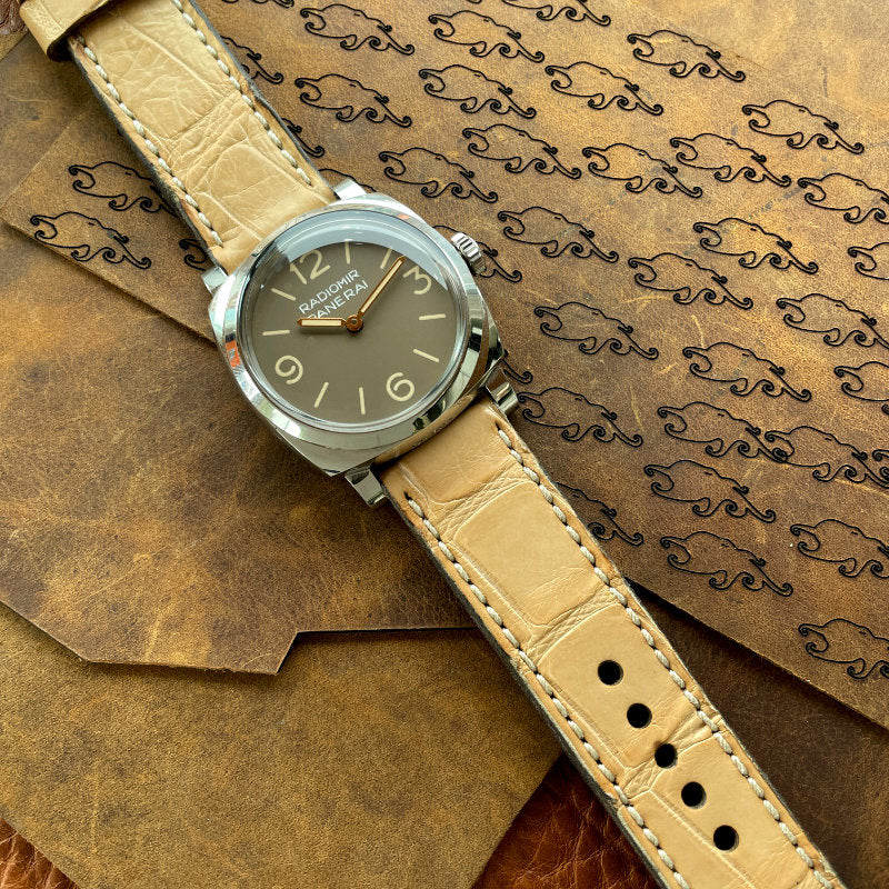 Tan alligator new arrivals watch strap
