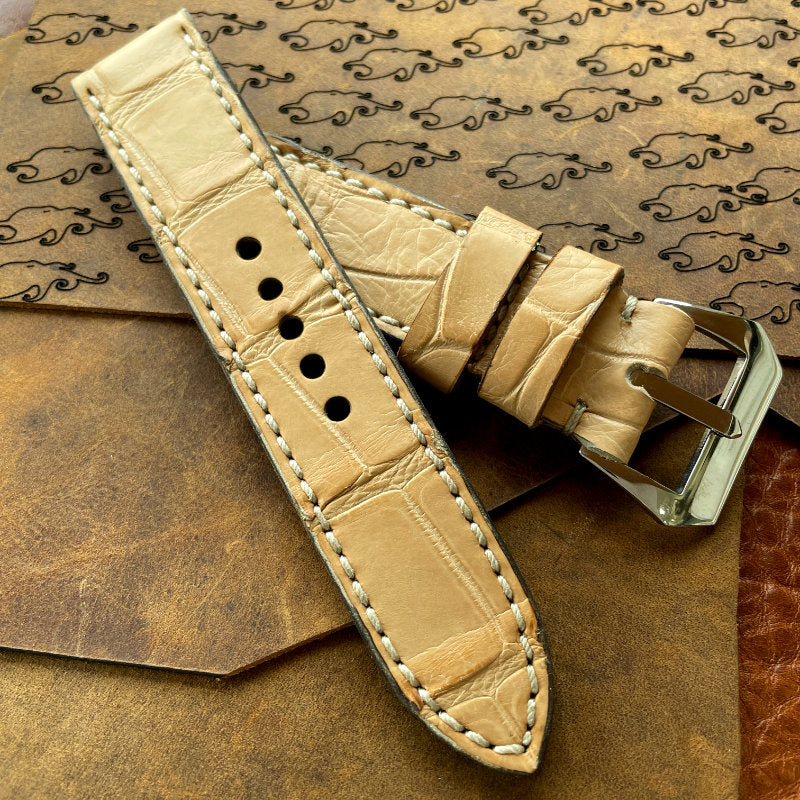 Tan alligator hotsell watch strap