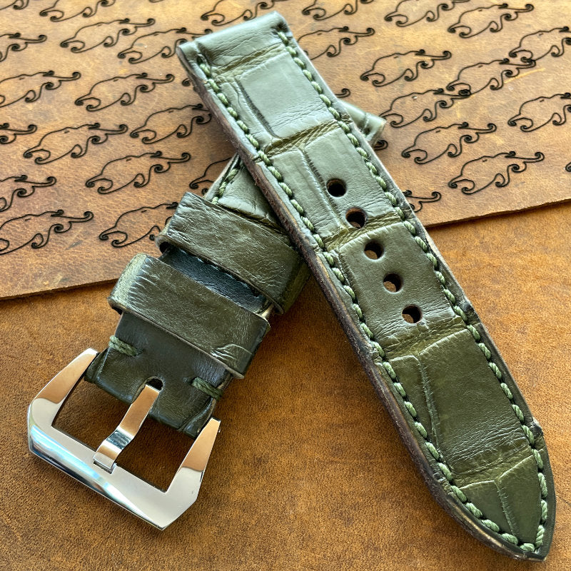 Olive Gator Watch Strap