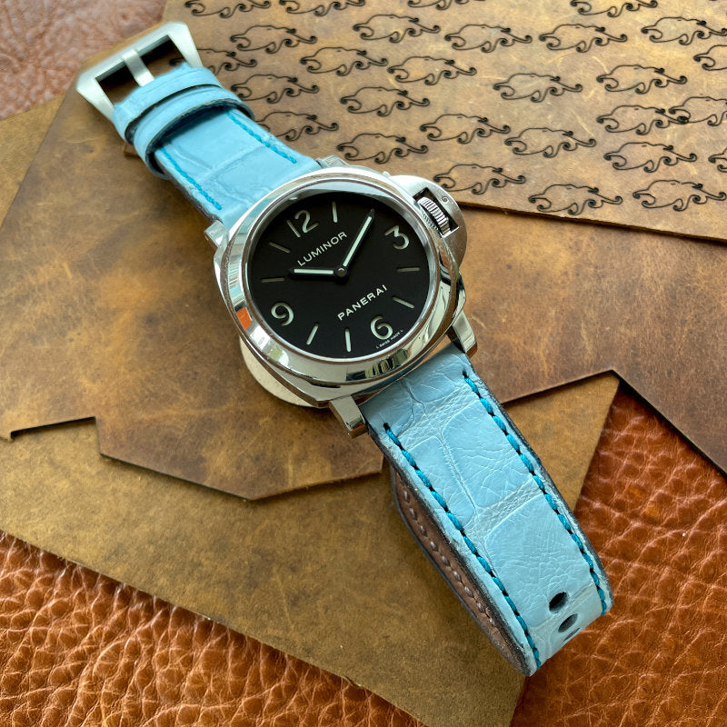 Logisk virkelighed Trin Pearl Blue Gator Watch Strap | Alligator Watch Strap | Vintager Straps