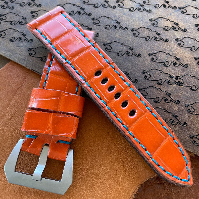 Tangerine Gator Watch Strap