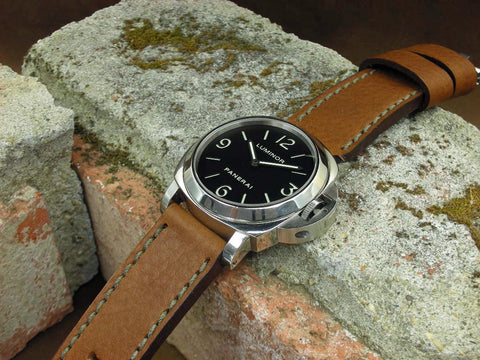 Brindle custom watch strap on Panerai Luminor