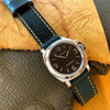 Deep Sea Blue Leather Watch Strap