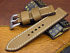 Militare bespoke leather watch strap with brushed screw in buckle
