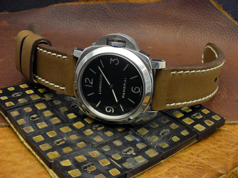 Militare handmade leather watch band on Panerai Luminor 112