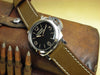 Ontario olive drab bespoke leather watch strap on PAM372 Luminor