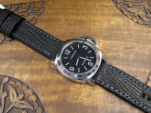 Reef black custom shark watch band with Panerai 112