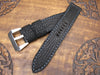 Reef handmade black shark watch strap with slate stitching