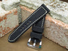 Rolled Black Canvas custom handmade watch strap