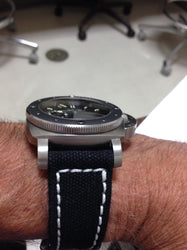 Rolled Black Canvas watch band gallery